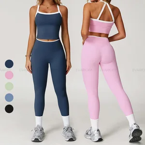 Fitness Clothes Cross Back Sports Bra High Waist Gym Leggings Running Activewear Yoga Sets for Women Workout Outfit