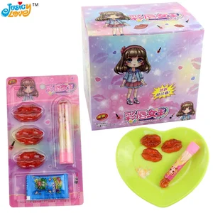 New Product Funny Lip Shape Gummy Soft Candy and Popping Candy with Lipstick Fruit Jam for Kids
