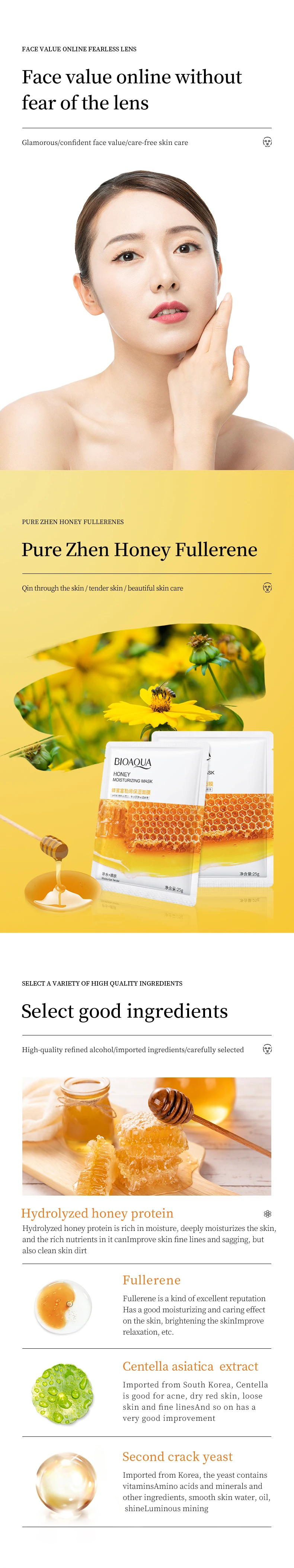 Bioaqua Face Sheet Mask Skin Care Avocado Aloe Vera Moisturizing