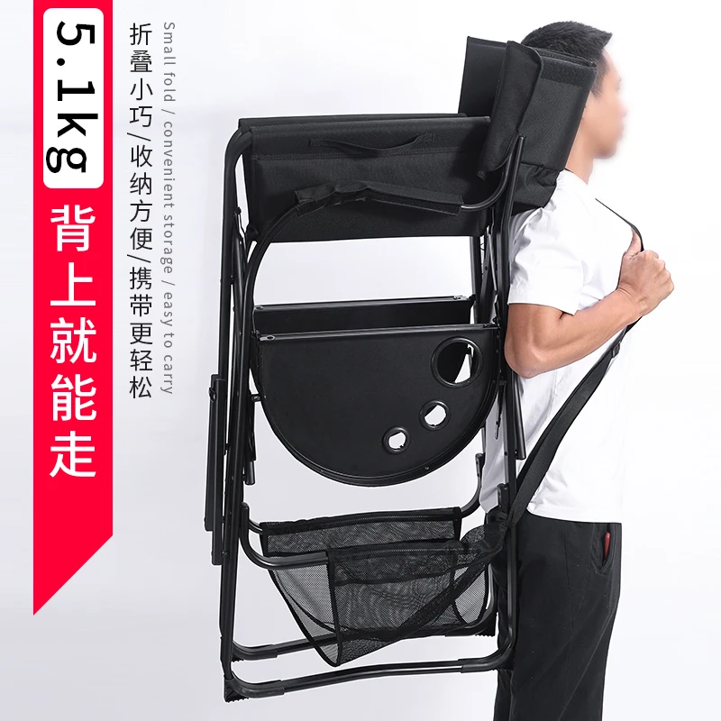 Сверхмощный стул для кемпинга с приставной столешницей портативный складной Растяжитель Для дворе Пикник газон