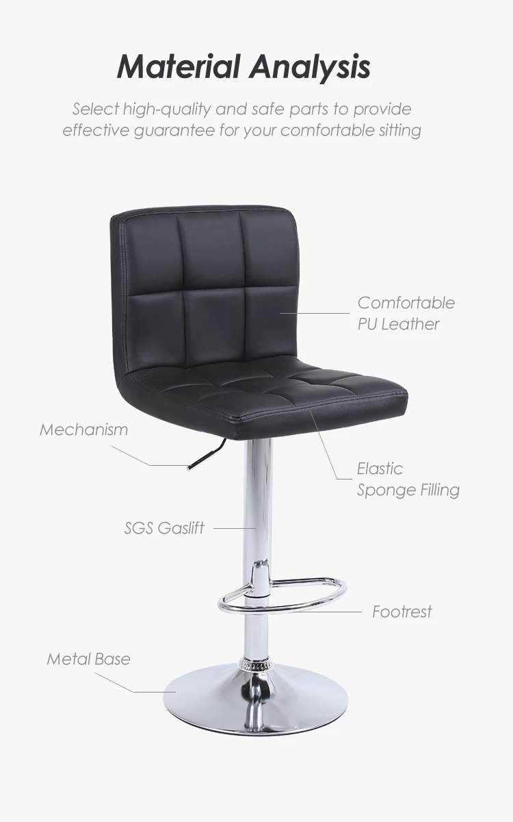 Leather Kitchen Breakfast Bar Chair Swivel Restaurant Cheap Used Bar