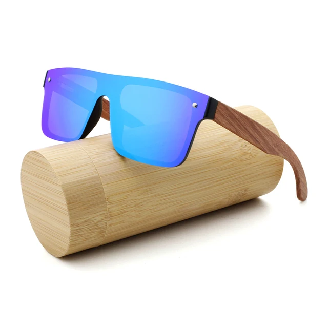 Wholesale Polarized Men Wood Frame Eyewear Wooden Rimless Sunglasses 2025 Uv400 Fashion Frameless Sunglasses