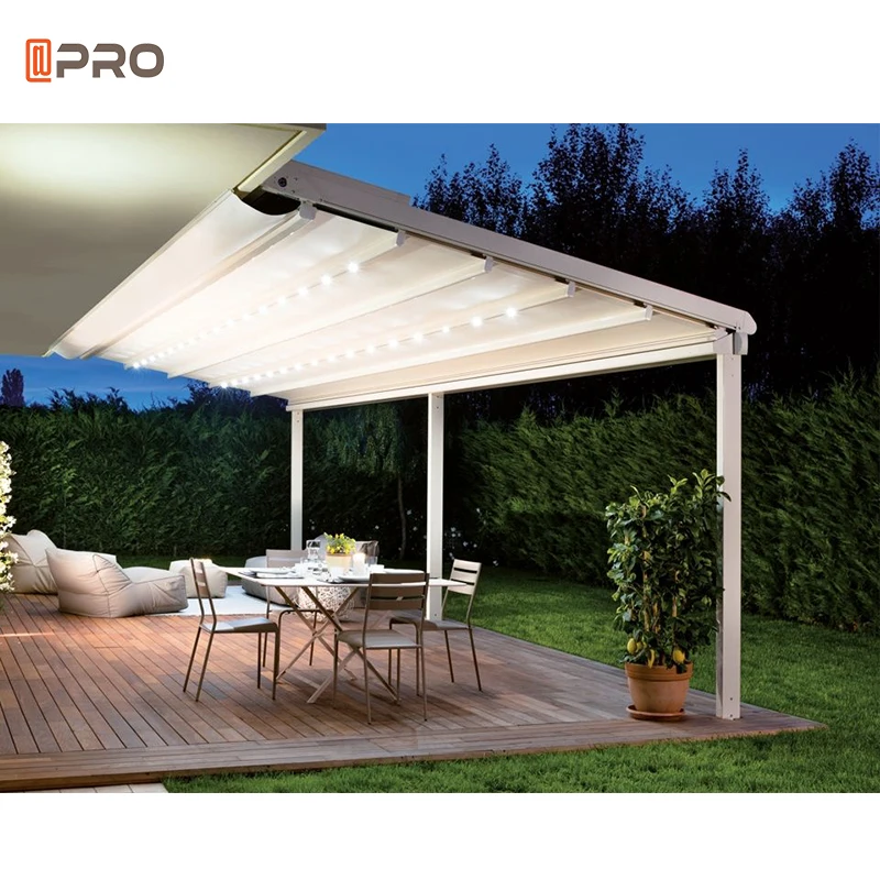 Retractable Metal Pergola Terrace Gazebo 6M Weather Resistant Pergola