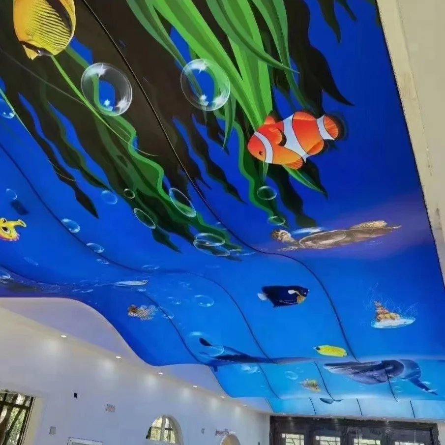 ZHIHAI round square flower clouds print ceilings and design for beauty salon