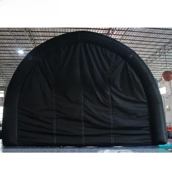 Best Quality Large 8X6X5M Waterproof Cool Black Inflatable Stage Cover Round Air Roof Tent Tunnel Dome For Concert Or Events