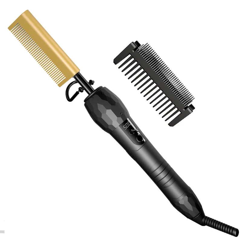 Straightening and curling Electric comb 2020 Hot comb Dual Voltage Copper Heater Hair curler Customi