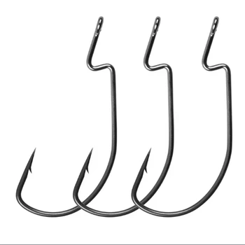 Factory 4X High Quality Manufacturer High Carbon Steel Crank Worm Fishing Hooks Offset Worm Hook – Soft Lure – view 2