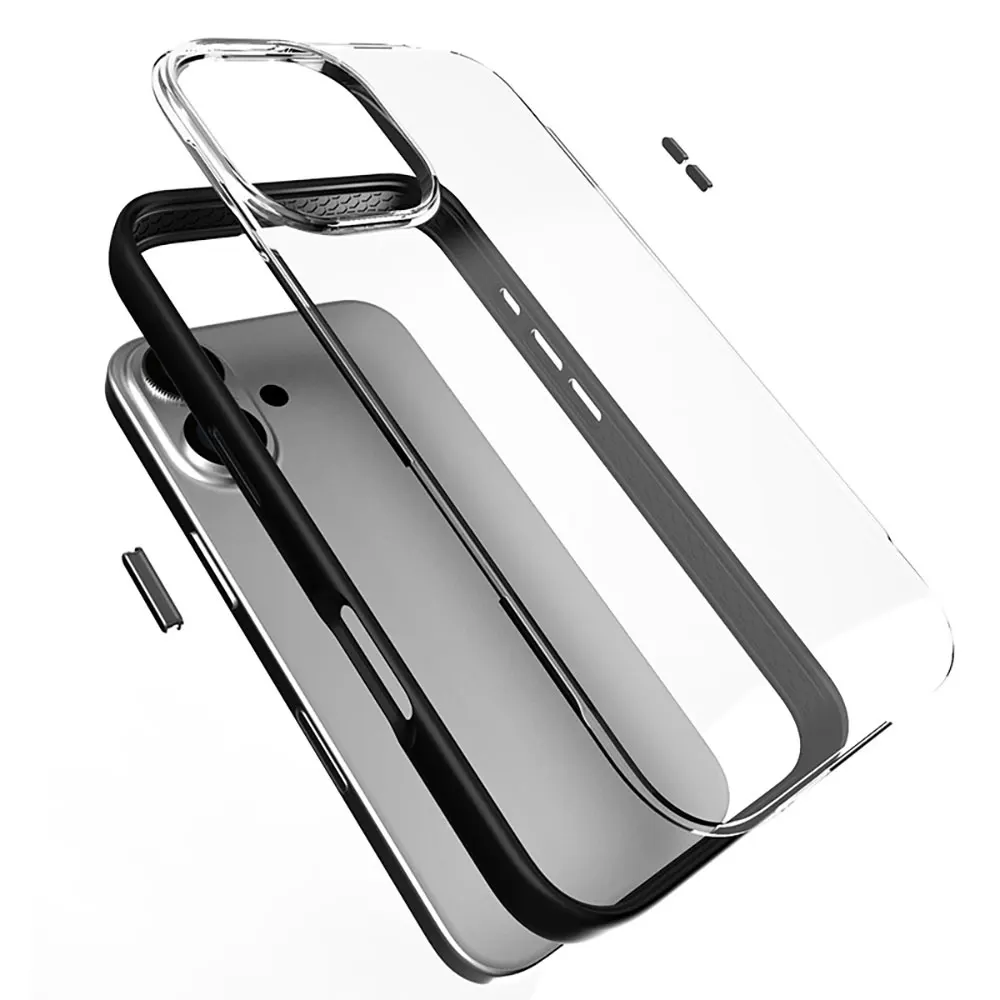 Laudtec Sjk802 Clear Back Phone Case Detachable Key Simple Business Cover Ultrathin For Iphone 16 15 14 13 12 11 Plus Pro Max