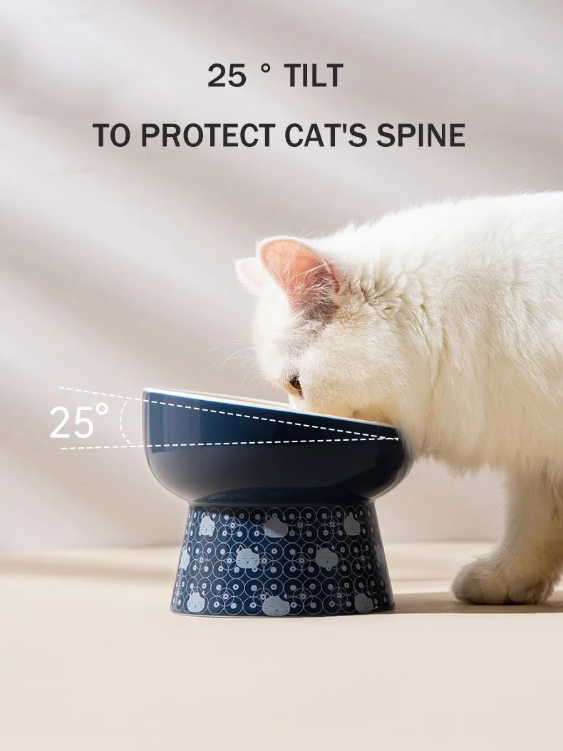 New Pet Supplies Wholesale Ceramic Tilt Pet Bowl Elevated Pet Bowl