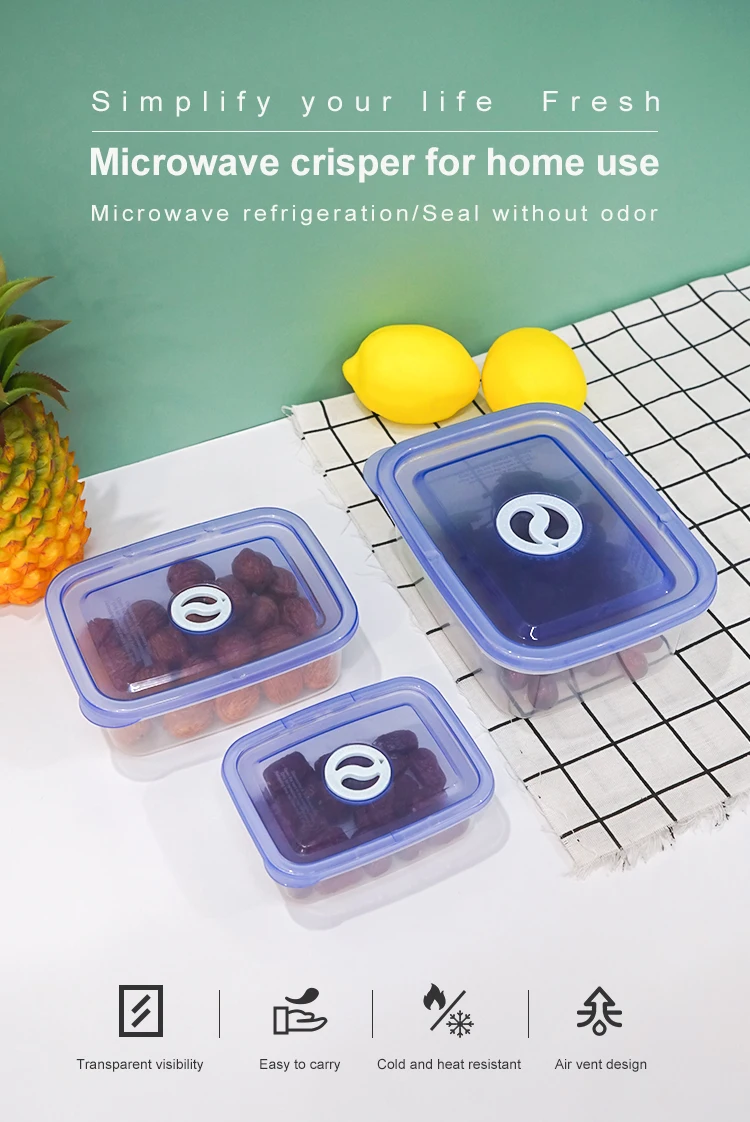 ITEM NO.3217(1-3) Factory 3-Piece Set of Eco-Friendly Microwave Safe Plastic Boxes 130/750/1250ml Kitchen Food Storage Containers Set with Airtight Lids factory