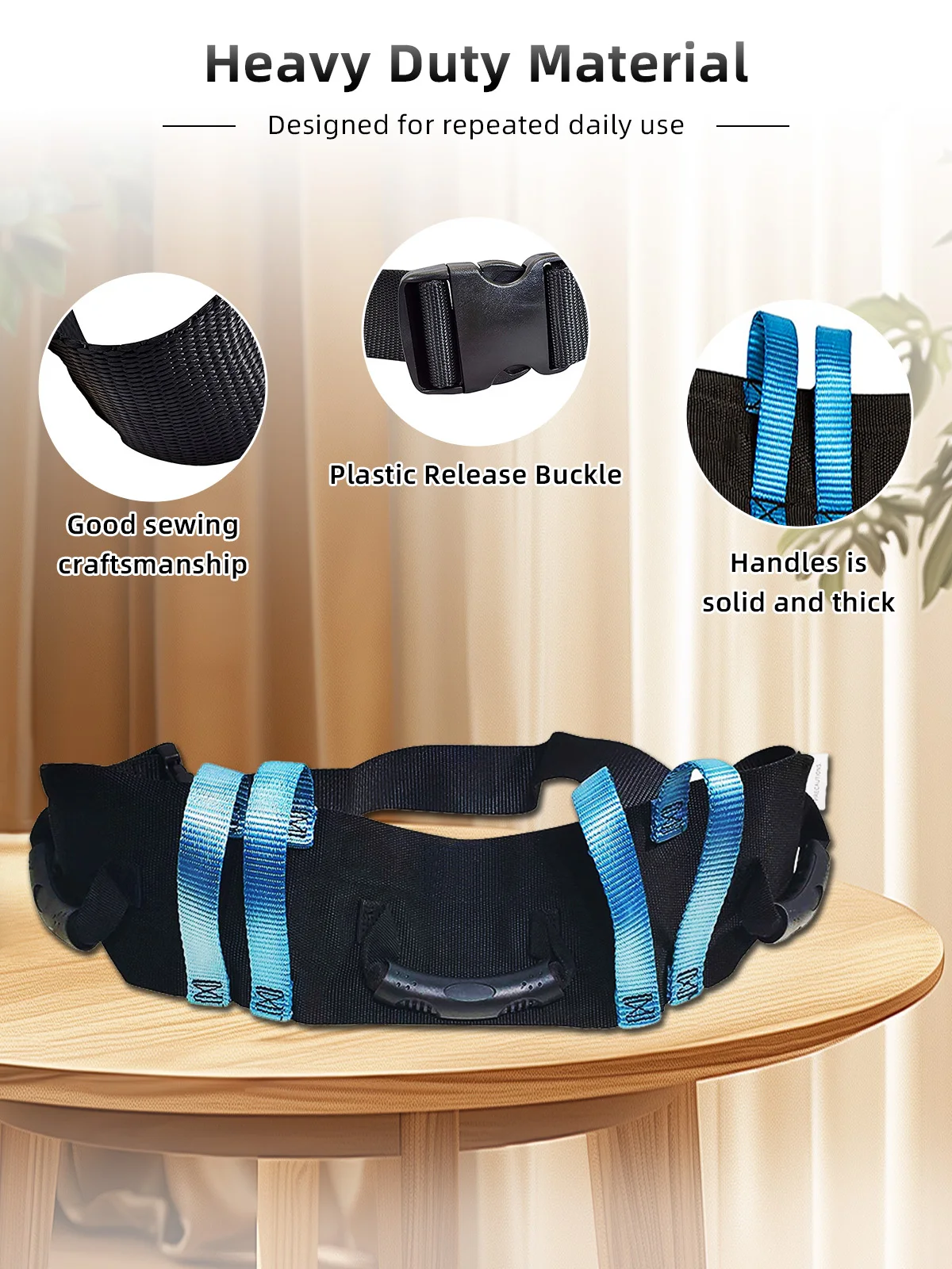 Hospital Transfer Gait Belt with Quick Release Buckle for Safe Patient - product detail 2
