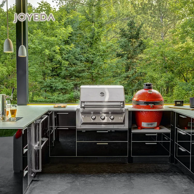 Outdoor Kitchen Cabinet Modular Stainless Steel Kitchen Cabinet Design With  BBQ