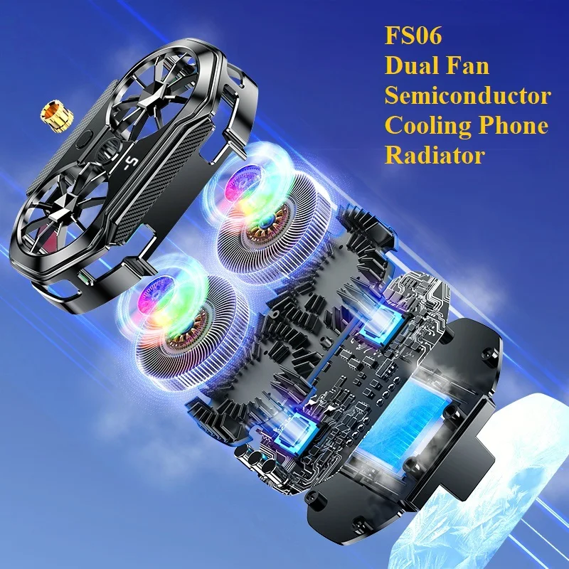 FS06 Mobile Phone Cooler - Dual Fan Radiator for Streaming