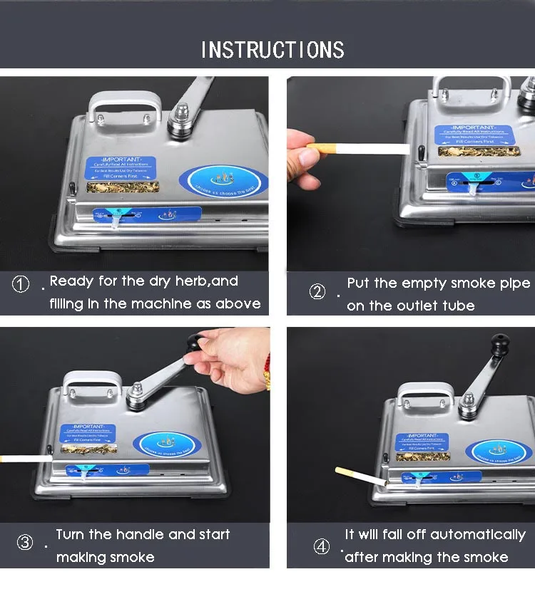 cigarette rolling machine instructions Hot Selling Simple Style Manual Metal Cigarette Rolling and Filling Machine  for Tobacco