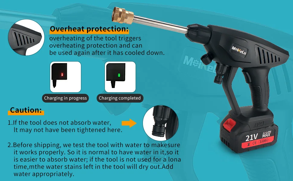 Meikela High Pressure Car Wash Gun Portable Car Wash High Pressure