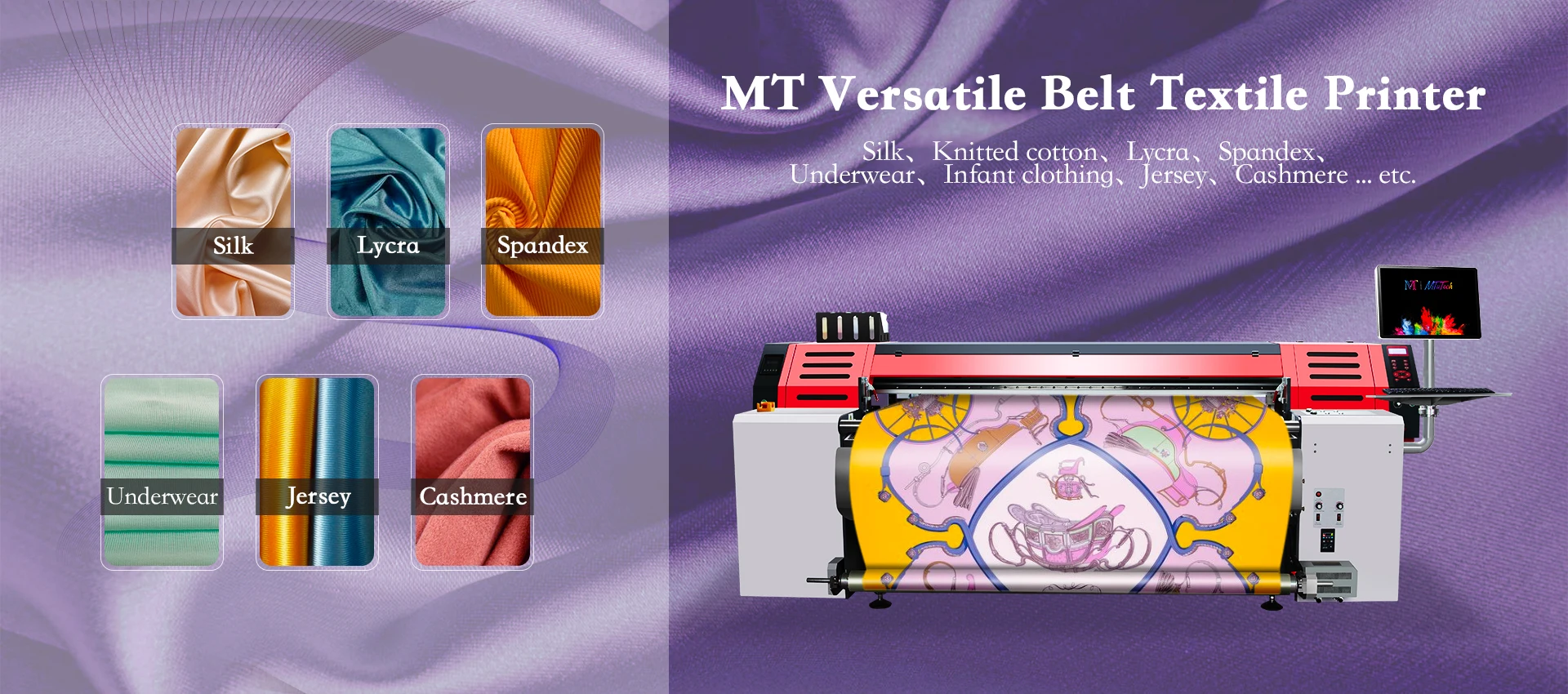 Mt Large Format Textile Printer I3200 Head Cotton Fabric Digital