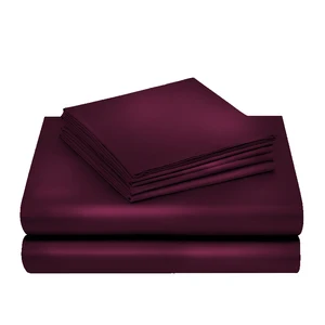 HONEYMOON Hot Sell 90GSM Silky Satin Sheets Silky Smooth Satin Bulk Sheet Set 4 Piece Fitted Flat Sheet Pillowcase