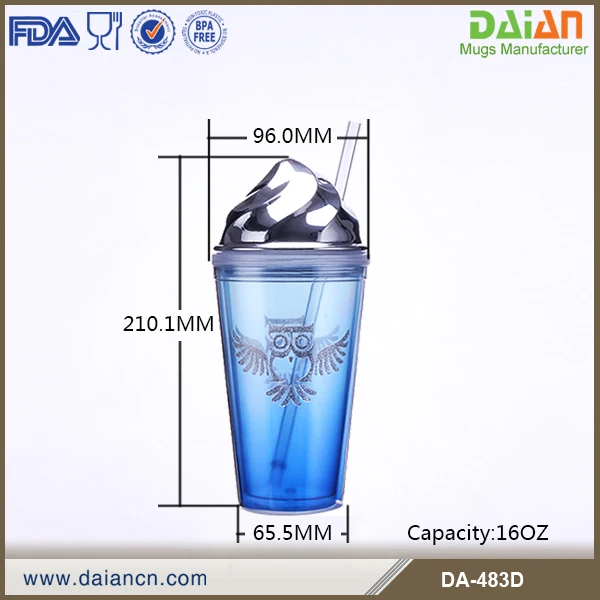 Летняя акция, пластиковый стакан с двойными стенками и логотипом на заказ, с крышкой для мороженого