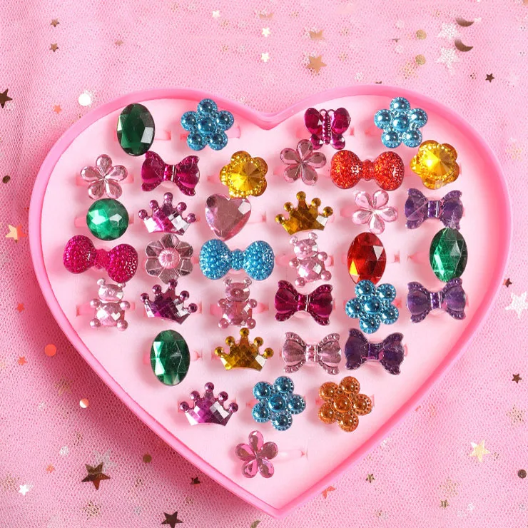 Набор детских колец с бабочками