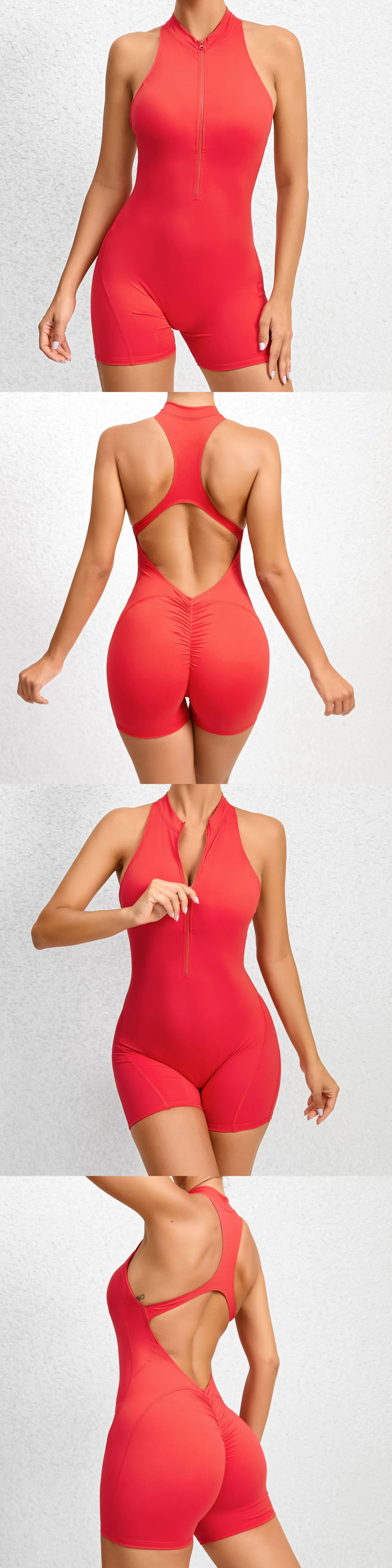 Women's Workout Romper Quick Dry Yoga Leggings zipper Jumpsuits Gym Fitness One Piece Yoga Jumpsuit Women supplier