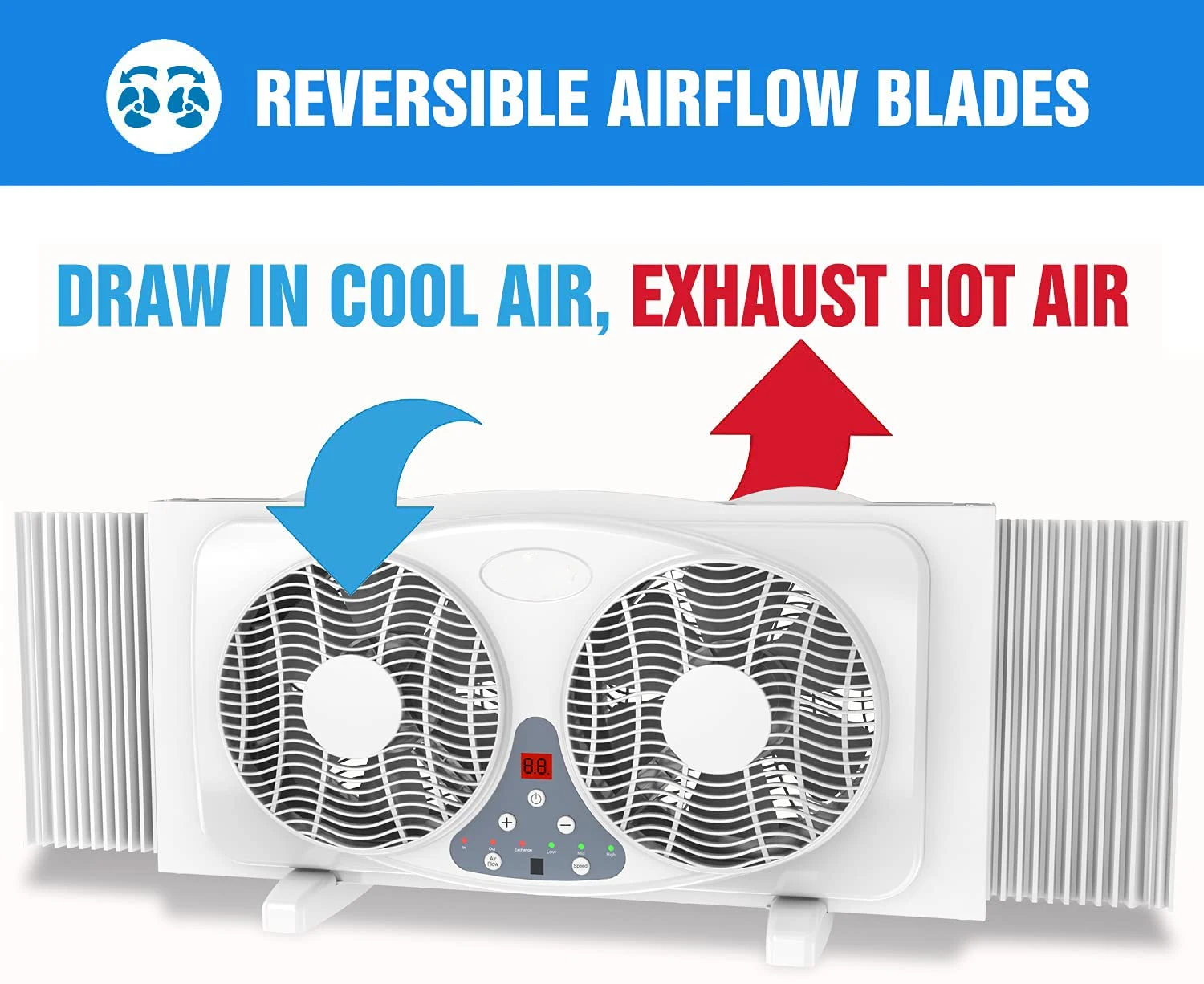 9 Inch Twin Window Fan 3speed Reversible Air Quiet Flow And Thermostat