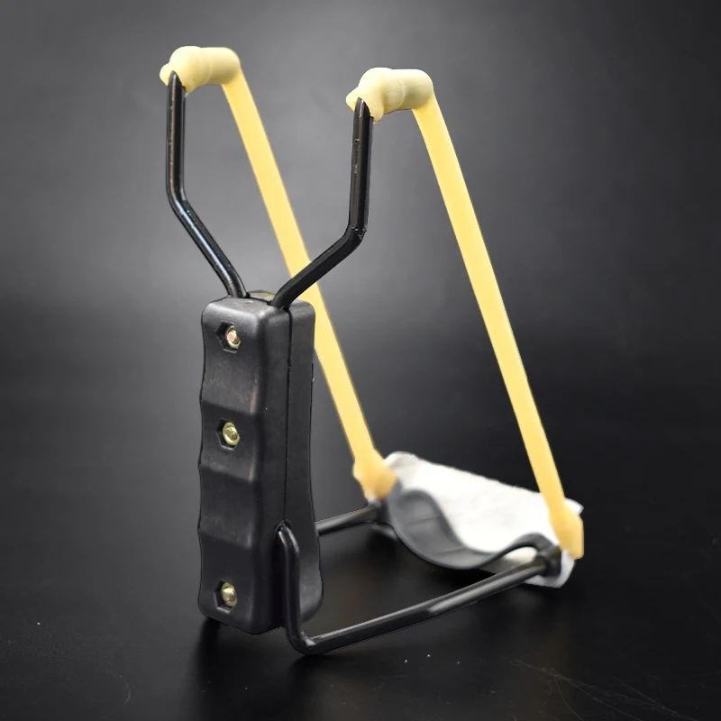 Outdoor Hunting Slingshot Single Band Folding Molded With Leather Pouch