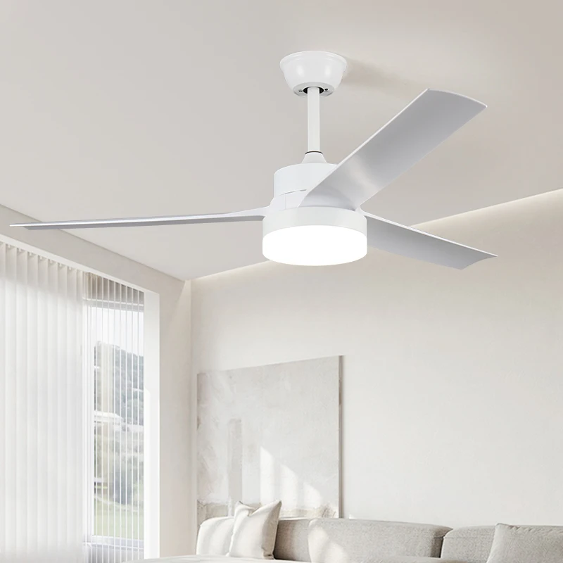 Kipas Siling Polychromatic Cahaya LED HC550 Besi ABS 52 Inci 3 Bilah Kawalan Jauh