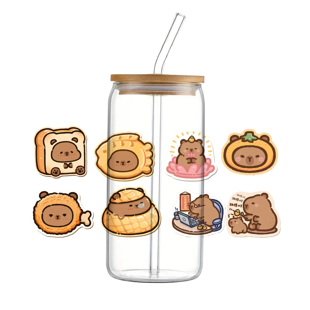 Capybara Cartoon UV Waterproof DTF Sticker 16oz Cup Wraps
