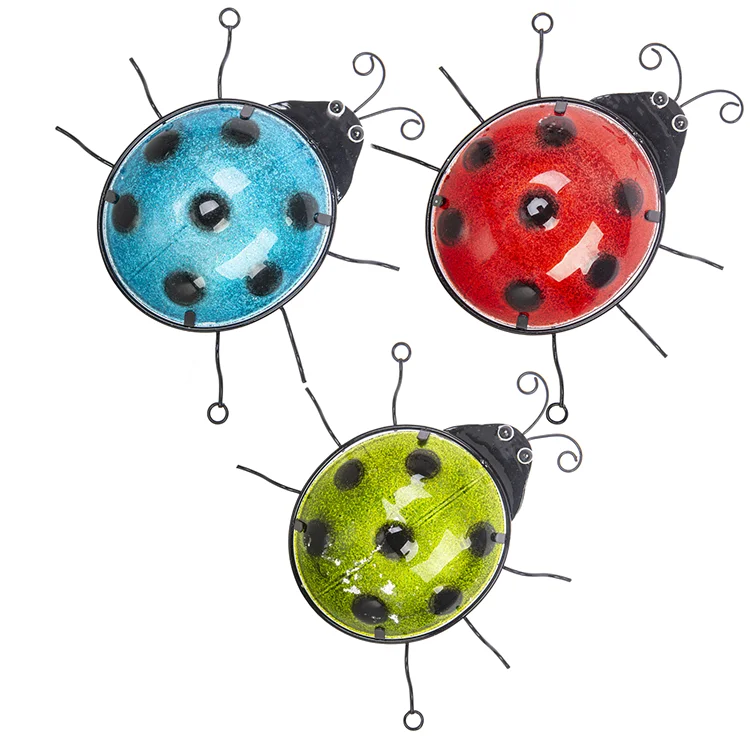 3 Pack  Metal Ladybugs Wall Hanging 3D Wall Art Multi