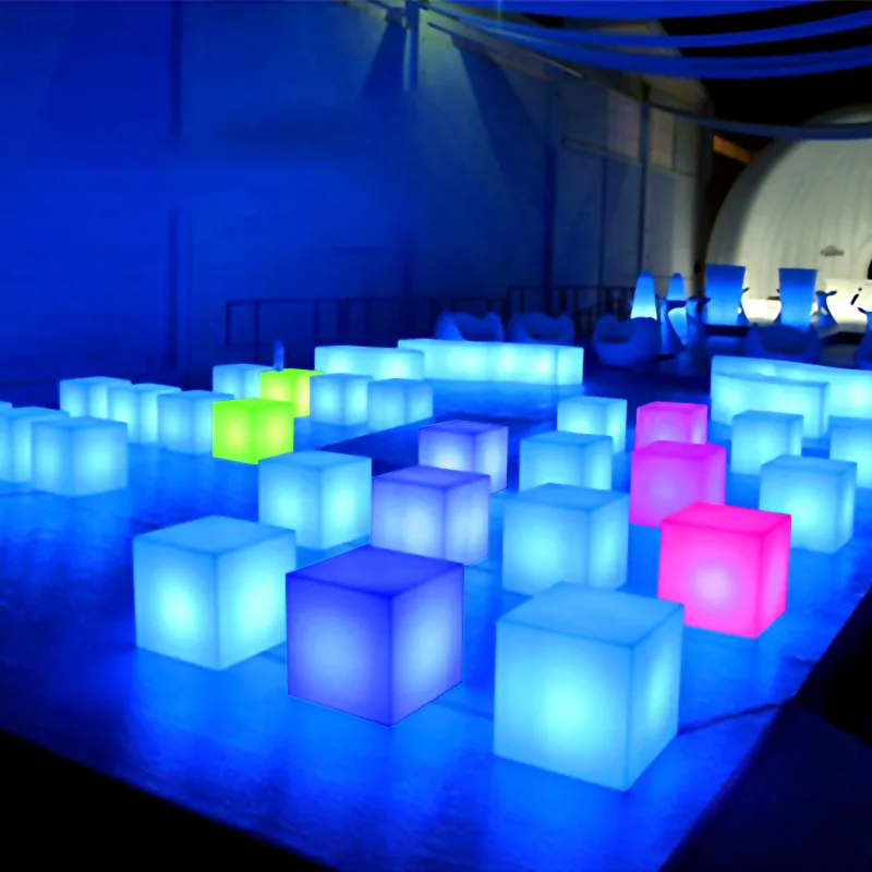 IP68 Outdoor square led stage light led cube chair light 10cm 20cm 30cm 40cm 50cm