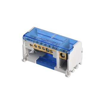 CE and Rohs Approved 2 Pole 7 Holes Distribution  Blocks 125A 500V Din Rail Terminal Blocks 6-35mm2 Terminal Box