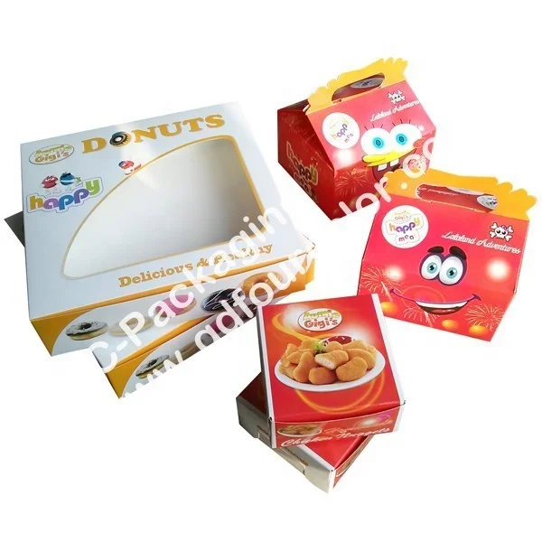 Happy Meal and Fast Food Customized Paper Cake Box Art Cake Cake Packaging Mooncake Box Free Offset Printing