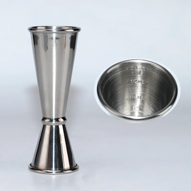 Hot selling metal bar tool measuring cup food grade stainless steel double cocktail jigger 30/60ml 25/50ml