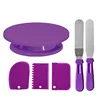 Ensemble de plateau tournant à gâteau 6 pièces [Violet - Emballage en boîte de couleur]