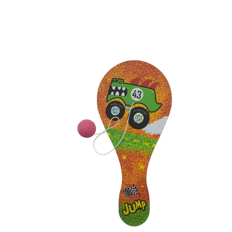 Wholesale Wave Wooden Plate Paddle Ball Toy Wood Paddle Ball Toy Game For Kids