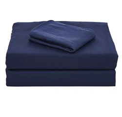 4Pcs Brushed Microfiber Bed Linen Bedding Set Flat Fitted Sheet Bedsheet With 2 Pillow Case for Hotel