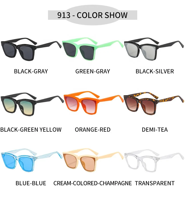 Offre Spéciale en gros pas cher lunettes de soleil coloré UV400 lentilles  nuances carrées à la mode femmes PC lunettes de soleil 2025