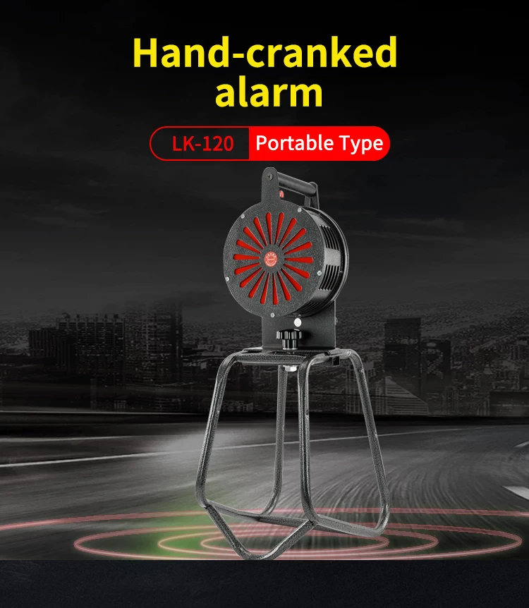 Stand Mounted Emergency Signal Alarm Manual Loud Decibel Hand Operated