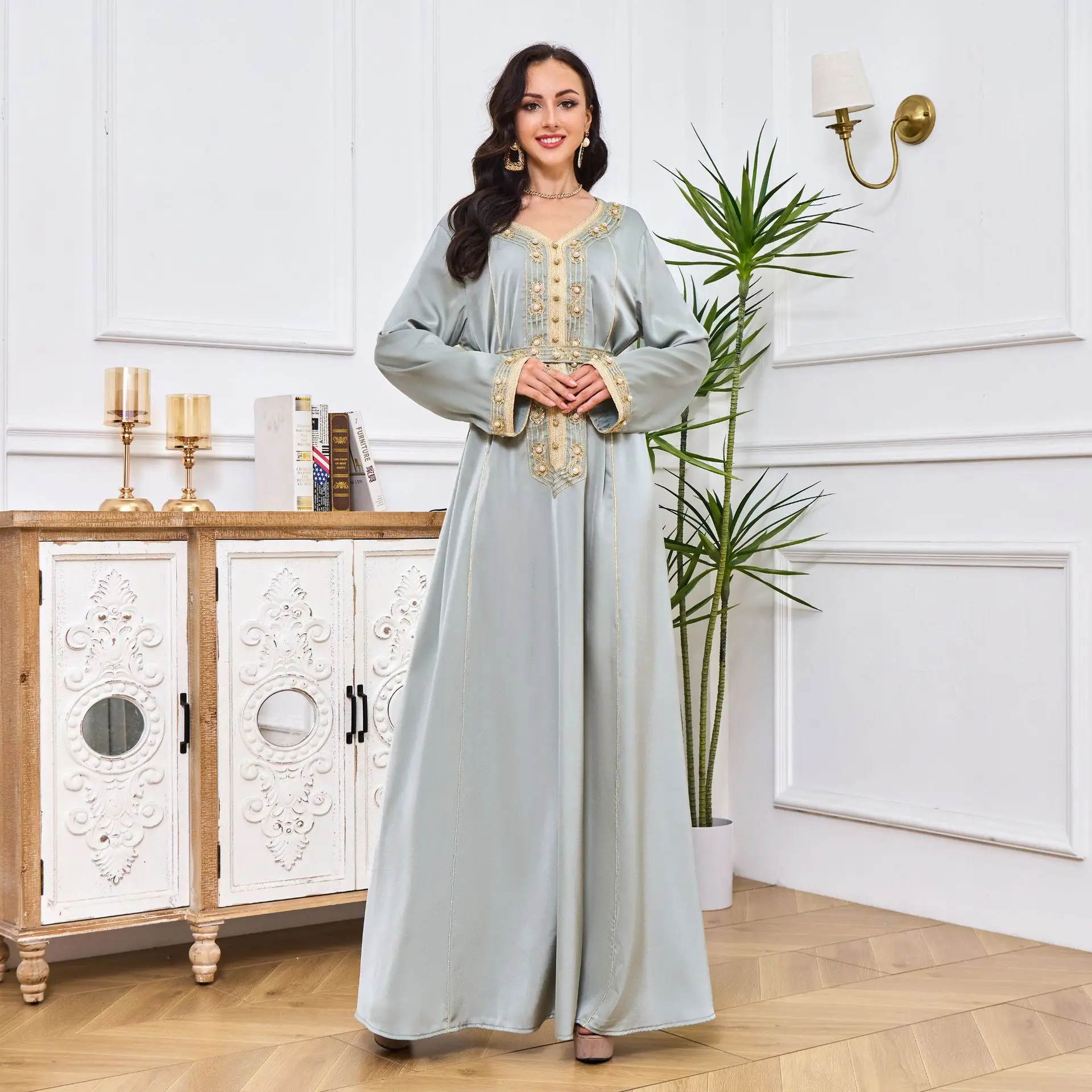 elegant solid square neck chiffon dress ever LYDIA|See-through Lantern Sleeve Bridesmaid Cute vacation dress Color:Rosewood Mist Hollow to Floor Linka Off-Shoulder Tie Back