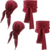Dark red (headscarf/waistband)