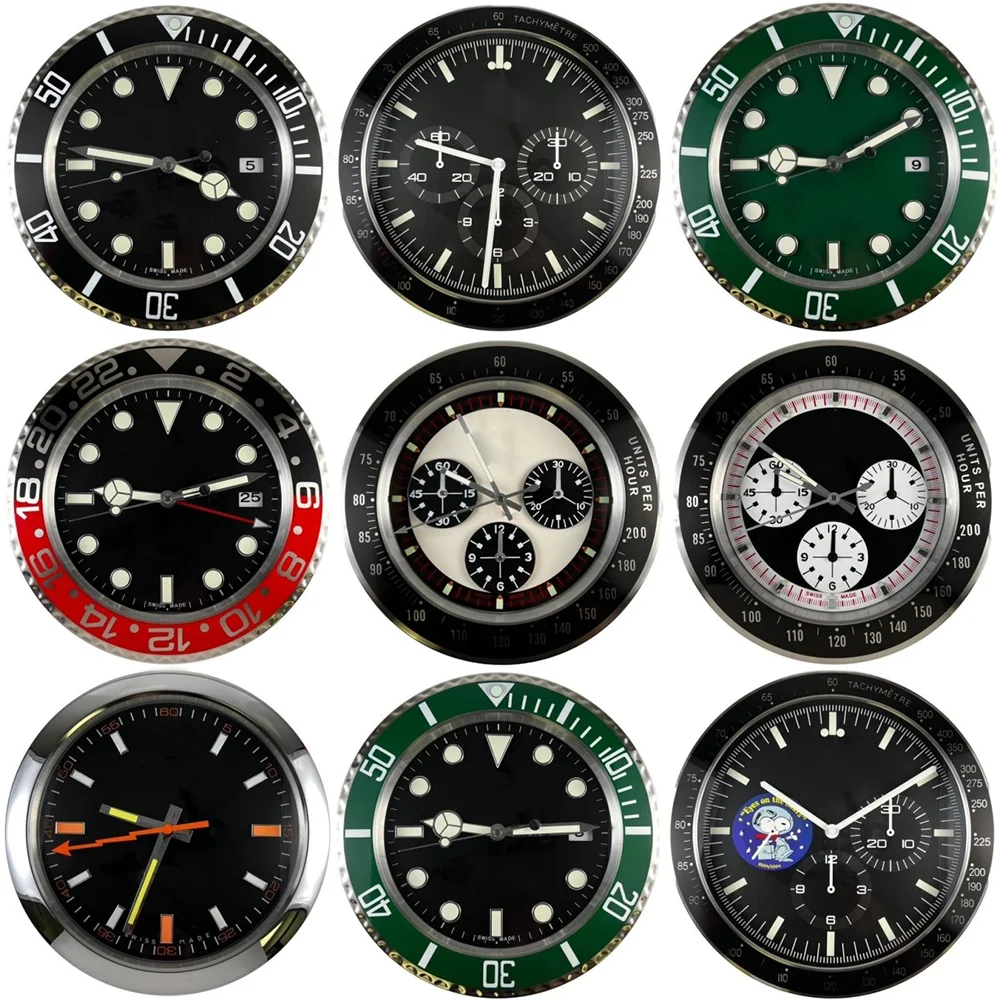 2024 Round Classic Grand Customized 14inch Aesthetic Metal Art Home Decor Large Watch Modern Luxury Wall Clock for Living Room