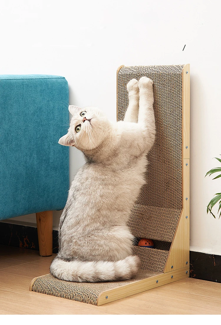 Lshaped Cat Scratcher Board Detachable Cat Scraper Scratching Post For