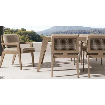 Factory high end rattan weaving outdoor garden/patio furniture leisure teak dining set
