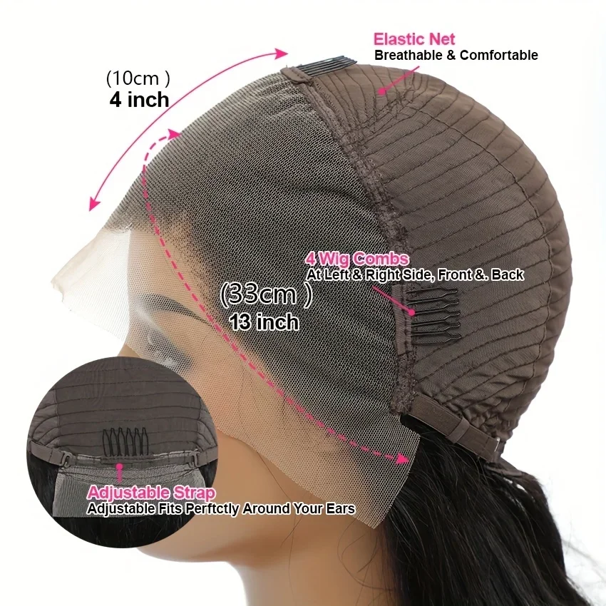 Body Wave Lace Frontal Perücke Dunkelbraun #4 Echthaar Perücken Transparent Lace Front Perücke 28 30 Zoll_voghion.com