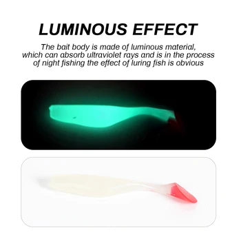 New Design 5.4g 90mm Double Colors Glow in Dark PVC Paddle Soft Fish Lure for River Lake Stream Fishing – Soft Lure – view 4