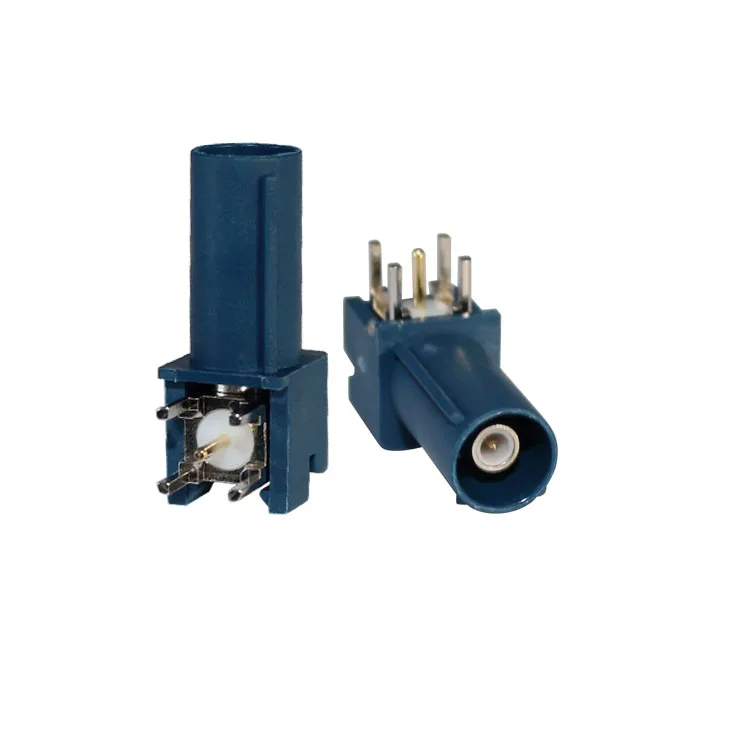 product fakra smb jwe injection molding coaxial connector pcb mount connector smb right angle four legs connector-0