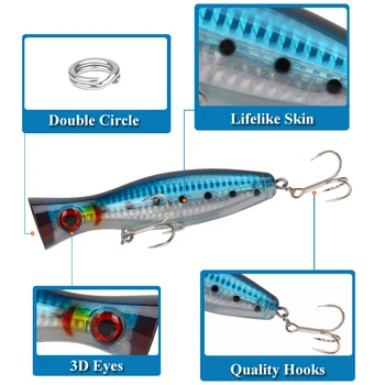 Large Popper Lure 12.5cm/40g TOP WATER Hard Baits Artificial Bait Fishing Lure for Bass – Popper – view 4