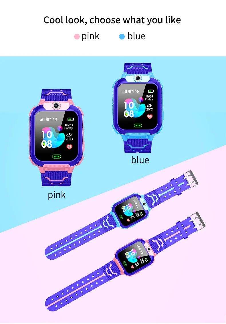 YQT Q12 Kids Smart Watch with Sim Card IP67 Waterproof Sos Camera  Smartwatch Phone GPS tracker Watch Children