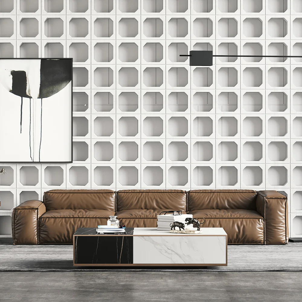 Beautiful view of Living Room Minimalist Leather Furniture