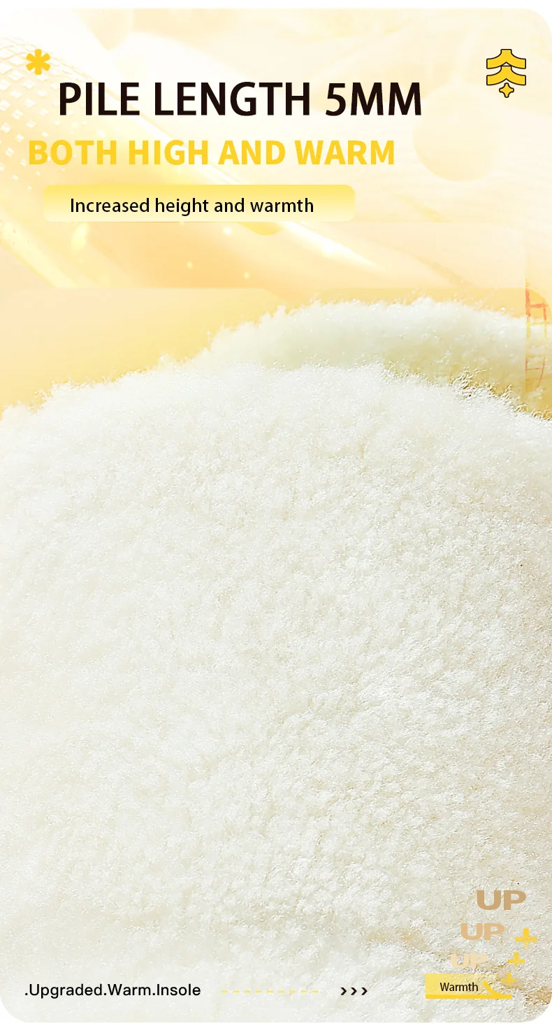 Winter Warm Height-Increasing Insoles, Fluffy Thermal Inserts for Cold Protection